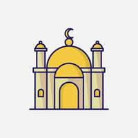 moské vektorillustration. moské islamisk symbol för ramadan kareem tecken. moské modern byggnad. vektor platt stil