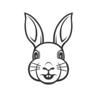 kanin huvud vektor illustration. kanin kontur grafik.