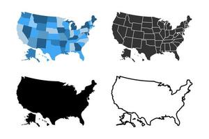 vereinigte staaten von amerika karte vektorbild illustrationssatz. Geeignet für Symbole, Logos, Banner, Hintergründe oder beliebige Inhalte mit dem Thema „Amerika-Karte“. vektor