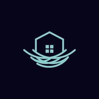 Nesthaus-Logo. Home-Symbol. Heimat Nest Zeichen. Hausbau-Symbol. am besten für den Bau von Home-Logo-Vektor-Illustration vektor