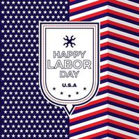 usa labor day grußkarte mit usa nationalflagge farben hintergrund und handgeschriebenem text happy labor day. Vektor-Illustration. vektor