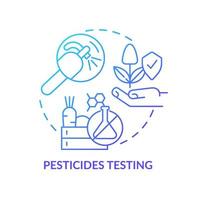 Pestizide testen Symbol für blaues Farbverlaufskonzept. Food Testing Service abstrakte Idee dünne Linie Illustration. Giftstoffe erkennen. isolierte Umrisszeichnung. Unzählige pro-fette Schriftarten werden verwendet vektor