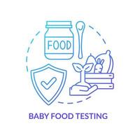 Symbol für das blaue Gradientenkonzept von Babynahrung. Know-how auf dem Lebensmittelmarkt abstrakte Idee dünne Linie Illustration. Schwermetalle erkennen. isolierte Umrisszeichnung. Unzählige pro-fette Schriftarten werden verwendet