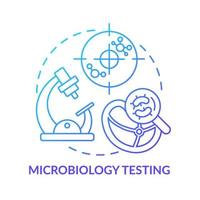 mikrobiologi testa blå gradient koncept ikon. matprover utvärdering abstrakt idé tunn linje illustration. upptäcka livsmedelsburna bakterier. isolerade konturritning. otaliga pro-bold teckensnitt som används vektor