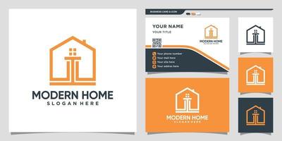 kreativ hem logotyp design inspiration med modernt koncept och visitkort design premium vektor