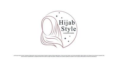 Hijab-Logo-Designvorlage mit kreativem Element Premium-Vektor vektor