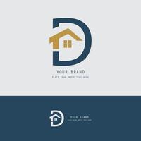 bokstaven d house logo.eps vektor