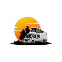 rv camper van illustration für logovektor vektor