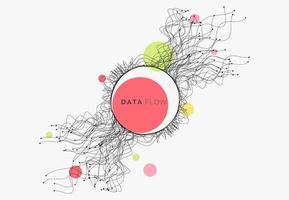 abstrakt datateknik bakgrund kopplad med linjer och prickar vektor