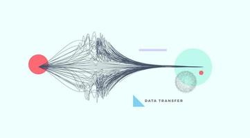 abstrakter datentechnologiehintergrund verbunden mit linien und punkten vektor