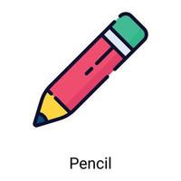 Bleistift-Farbliniensymbol isoliert auf weißem Hintergrund vektor