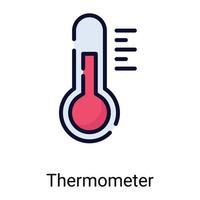 termometer färg linje ikon isolerad på vit bakgrund vektor
