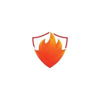 Flammschutz, Feuerschild. Vektor-Logo-Symbol-Vorlage vektor