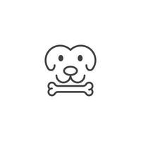 Hund mit Knochen. Vektor-Icon-Vorlage vektor