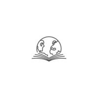 Bildung, Weltbuch, globales Lernen. Vektor-Icon-Logo-Vorlage vektor