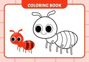 Malbuch für Kinder, Ameisenvektor