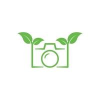 naturfotografering, löv naturkamerafoto. vektor ikon logotyp mall