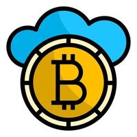 Cloud-Mining-Bitcoin-Kryptowährung vektor