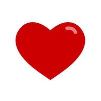 hjärta ikon. rött hjärta platt designikon. isolerat hjärta på en vit bakgrund vektor