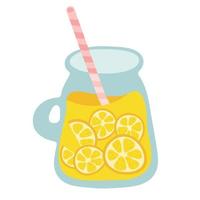 Smoothie. Orangen-Smoothie-Symbol. Glas mit Rohr und Kappe auf weißem Hintergrund. flache lebensmittelvektorillustration. Gesundes, isoliertes Zitrusgetränk. vektor