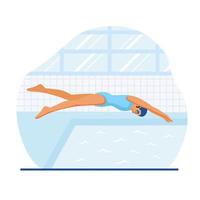 schwimmer athlet zeichentrickfigur konzept vektor