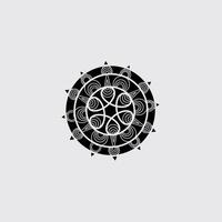 Luxus-Linie Kunst-Mandala-Design-Hintergrund in weißen Hintergrund eingelegt vektor