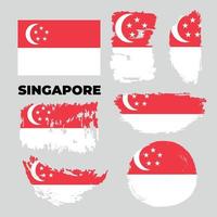 Singapores flagga i verklig proportion med omkopplingsbar vågliknande gradient. vektor illustration