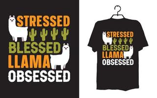 Drucken Sie Lama-T-Shirt-Designs vektor