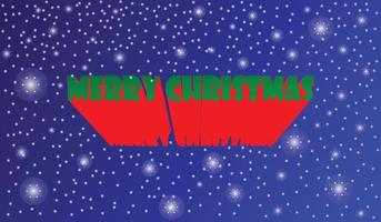 christmas banner pop-up teckensnitt i snö och snöflinga bakgrund vektor