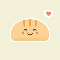 süße Cartoon-Brotscheiben mit kawaii Gesichtern. Sie können dieses Emoji verwenden für, Menü im Restaurant oder Café, Bäckerei, Konditorei, Geschäft, Restaurant, vektor