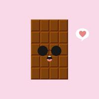 söta och roliga chokladkaka tecken som visar olika känslor, tecknad vektorillustration isolerad på färgbakgrund. kawaii chokladkakor, maskotar, uttryckssymboler och emoji för webben vektor