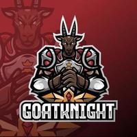 goat knight maskot logotyp för esport vektor