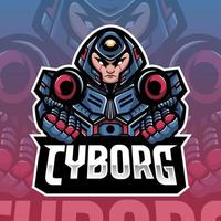 cyborg-maskottchen-logo für esport vektor