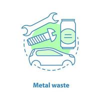 Symbol für das Konzept der Metallabfälle. müllsortierungsidee dünne linienillustration. Stahl- und Aluminiumrecycling. feste Abfälle. Vektor isoliert Umrisszeichnung