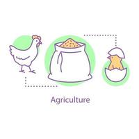 jordbruk koncept ikon. fjäderfäuppfödning idé tunn linje illustration. vektor isolerade konturritning