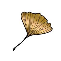 vektorillustration des ginkgo-biloba-blattes. Tintenlinie Kunstdesign vektor