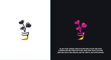 växt logotyp design abstrakt stil illustration vektor