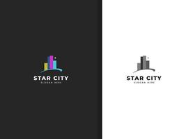 Star City Logo-Design, Nachtlicht. vektor