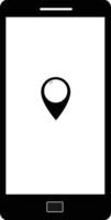 Standort-Pin-Symbol im Telefon. GPS-Telefon. Symbol für mobile Standort-Apps. vektor