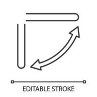 linjär ikon för luftriktningsinställningar. tunn linje illustration. luftkonditioneringsventiler. luftflödessvängning. kontur symbol. vektor isolerade konturritning. redigerbar linje