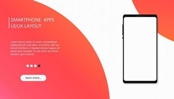 moderner ui-smartphone-apps-layout-designhintergrund für website, zielseite, cover, banner mit leeren bildschirmmodellen. vektor