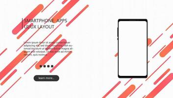 moderner ui-smartphone-apps-layout-designhintergrund für website, zielseite, cover, banner mit leerem bildschirmmodell. vektor
