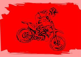 Motocross-Sprung-Silhouette-Vektor vektor