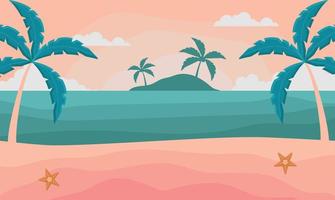 niedlicher Hintergrund Strand tropische Sommerferien Hochzeiten niedliche Tapete Mangrovenvektorsilhouette vektor