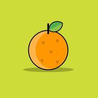 orangefarbenes Fruchtvektorsymbol isoliert auf hellgrünem Hintergrund. realistische süße frucht. vektor