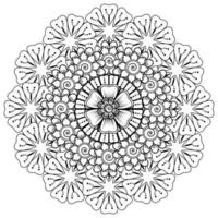 cirkulärt mönster i form av mandala för henna mehndi tatuering dekoration. målarbok sida. vektor