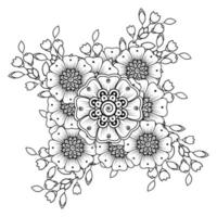 Blumen in schwarz und weiß. Gekritzelkunst für Malbuch vektor