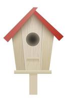 Vogelhaus für Vögel aus Holz Vektor-Illustration isoliert auf weißem Hintergrund