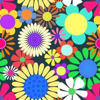 ljusa färgglada bondgård blommigt textilmönster vektor