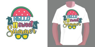 hej ljuva sommar. sommar typografi t-shirt design vektor